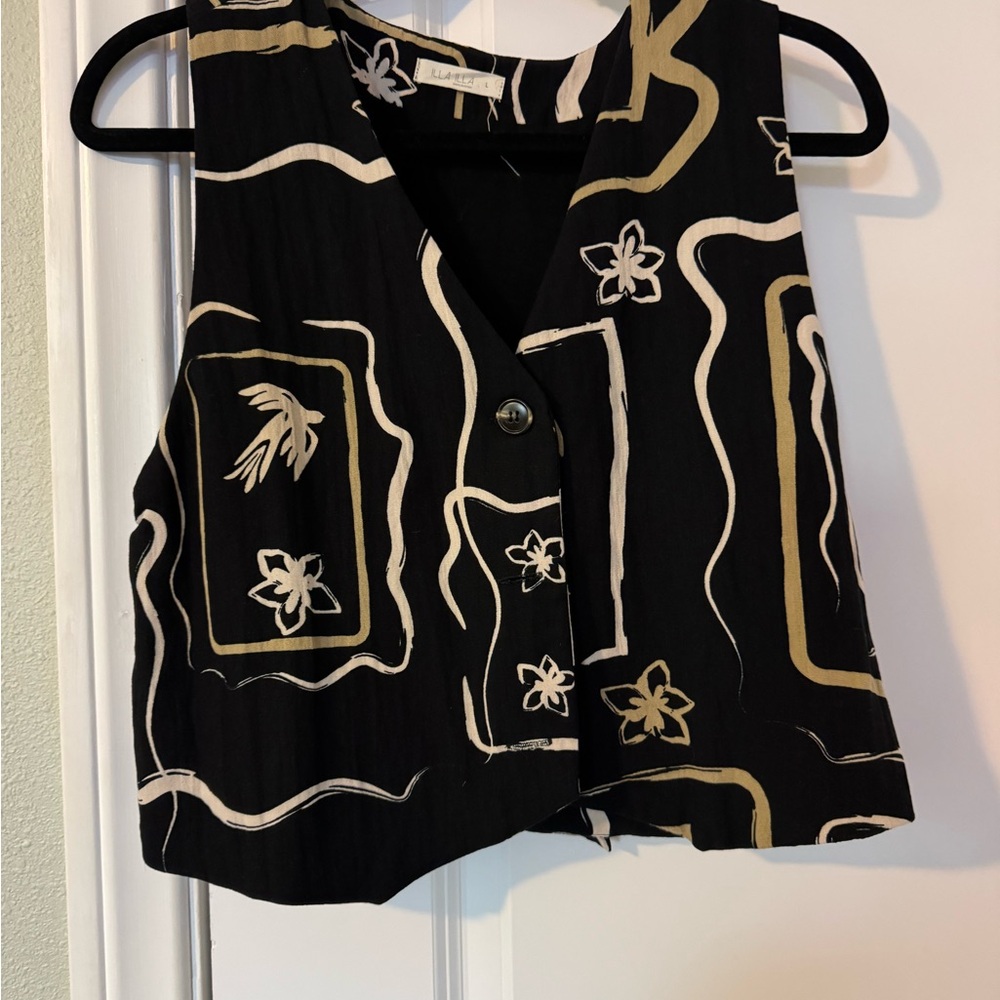 Black and Cream Vest and Pants